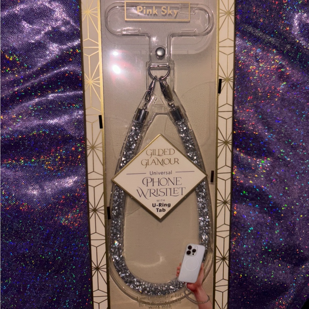 Silver Phone Wristlet